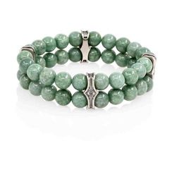 Браслет Всевидящее Око из Мельхиора Двойной с жадеитом 8 мм