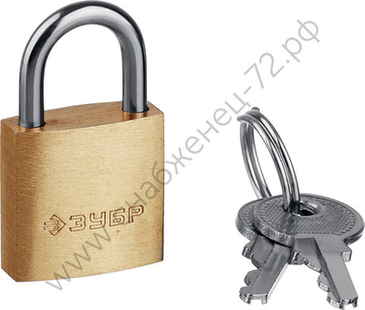 ЗУБР 20 мм, латунный корпус мини, навесной замок, Профессионал (37130-20)