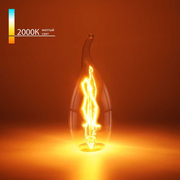 Лампа светодиодная диммируемая Elektrostandard E14 40W 2000K прозрачная a036720