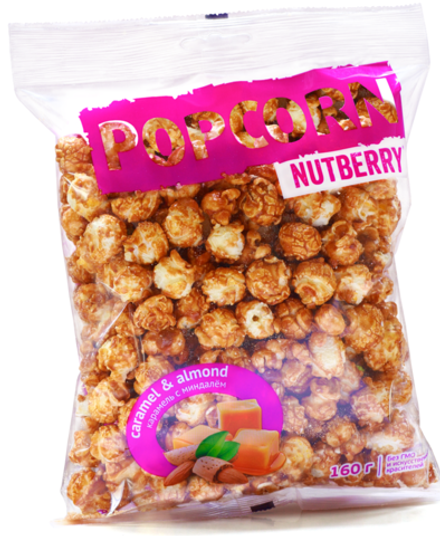 NUTBERRY Попкорн карамель с миндалем 160г