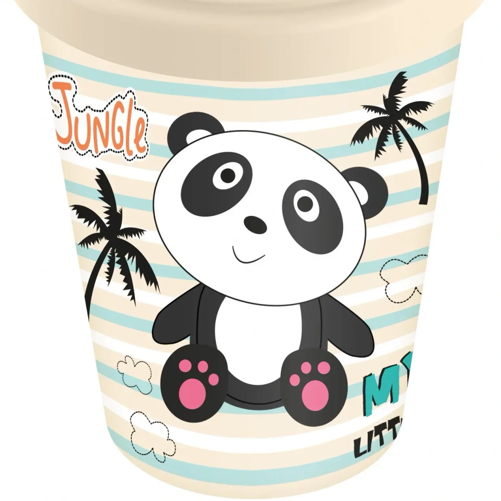 Стакан детский 280мл с декором «Панда» (светло-бежевый)