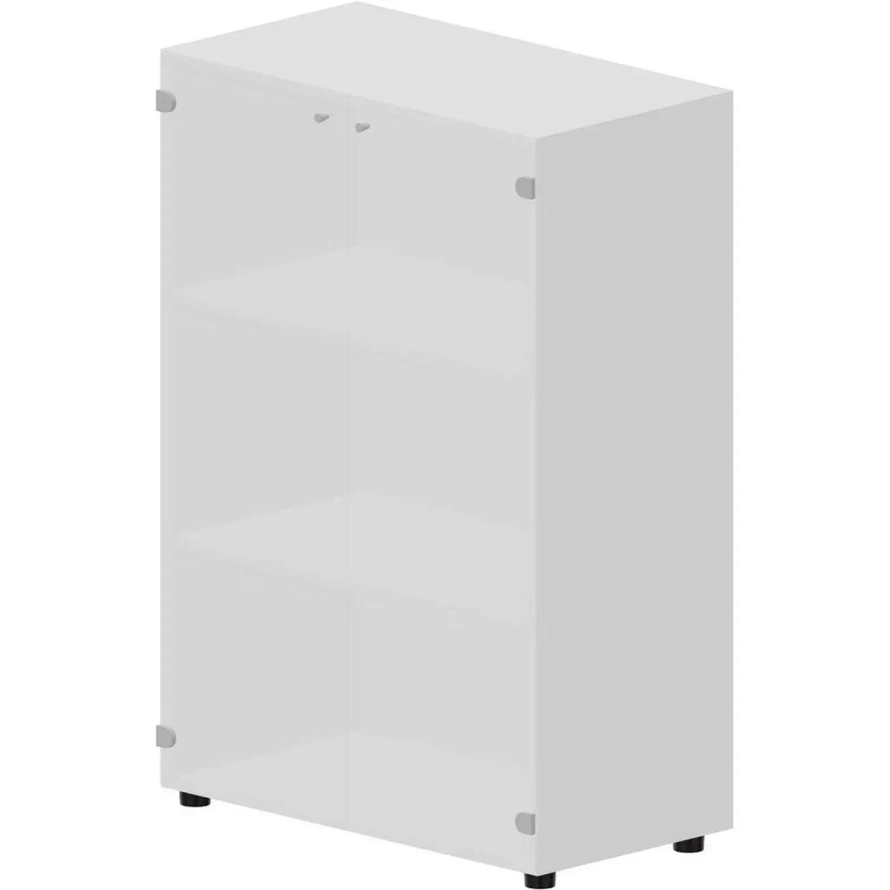 Шкаф INS средний бел матов дв, ручки - алюминий Бел/Белый OMMS564BLBL