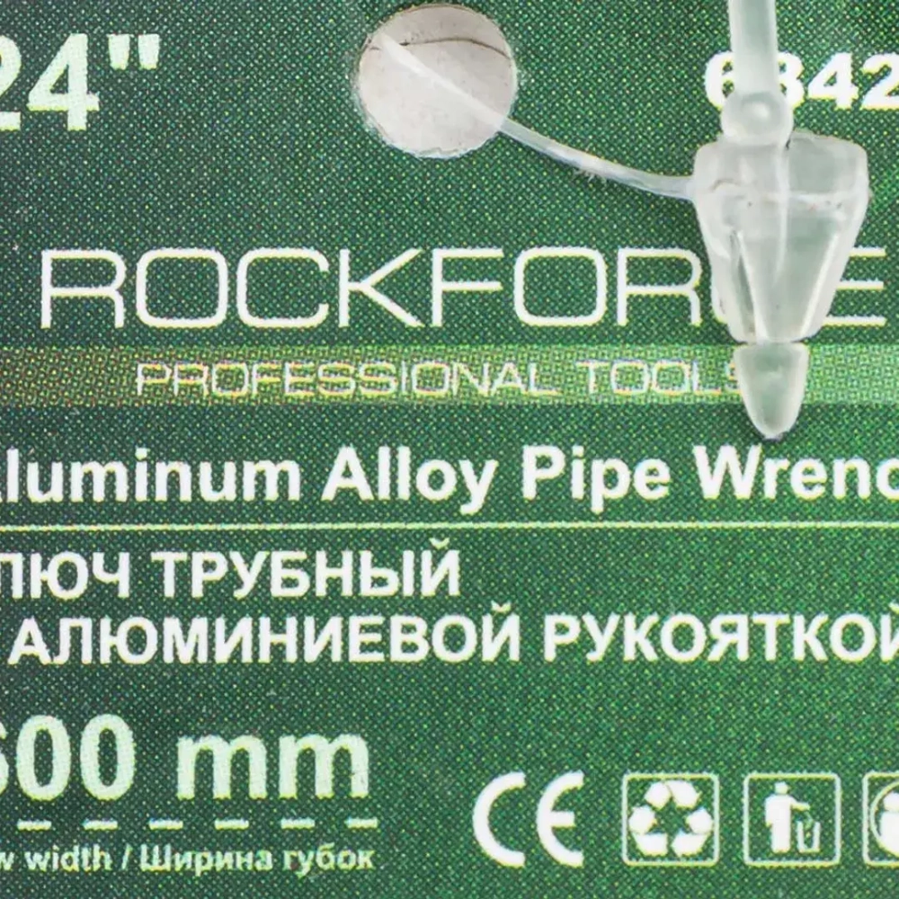 Ключ трубный с алюминиевой рукояткой 24'',max ? захвата 80мм RockForce##Rock FORCE RF-68424