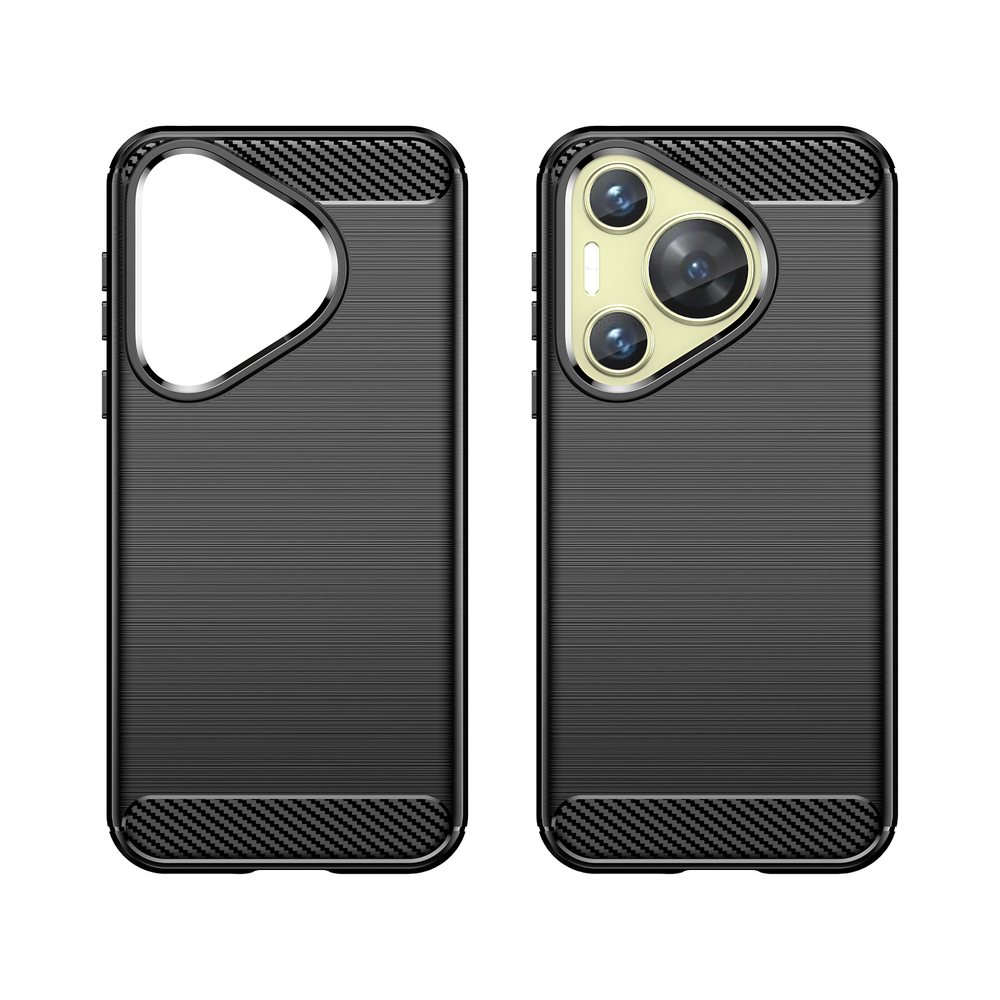 Мягкий защитный чехол в стиле карбон на Huawei Pura 70, мягкий отклик кнопок, серия Carbon от Caseport