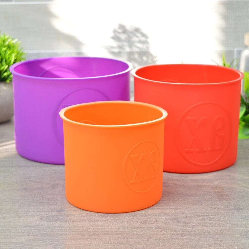 Набор форм силиконовых для кулича 3шт (14*14*10см, 12*12*10см, 9,5*9,5*8,5см) Mix color