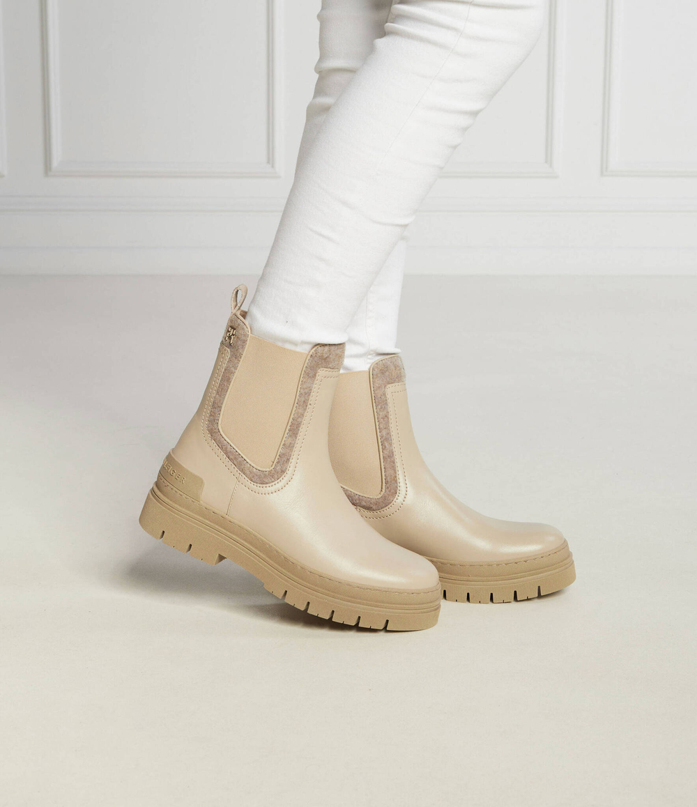 Кожаные челси Tommy Hilfiger - бежевый(FW0FW07655)