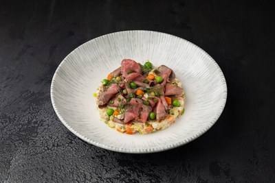 Салат Оливье с ростбифом