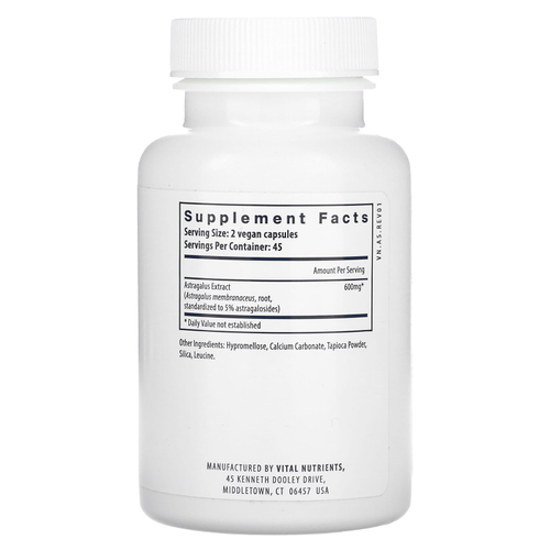Vital Nutrients, экстракт корня астрагала, 90 веганских капсул (300 мг в 1 капсуле)