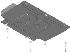 защита двигателя, переднего дифференциала. 2 мм, Сталь для KGM Rexton 2023-н.в., Motodor.72805