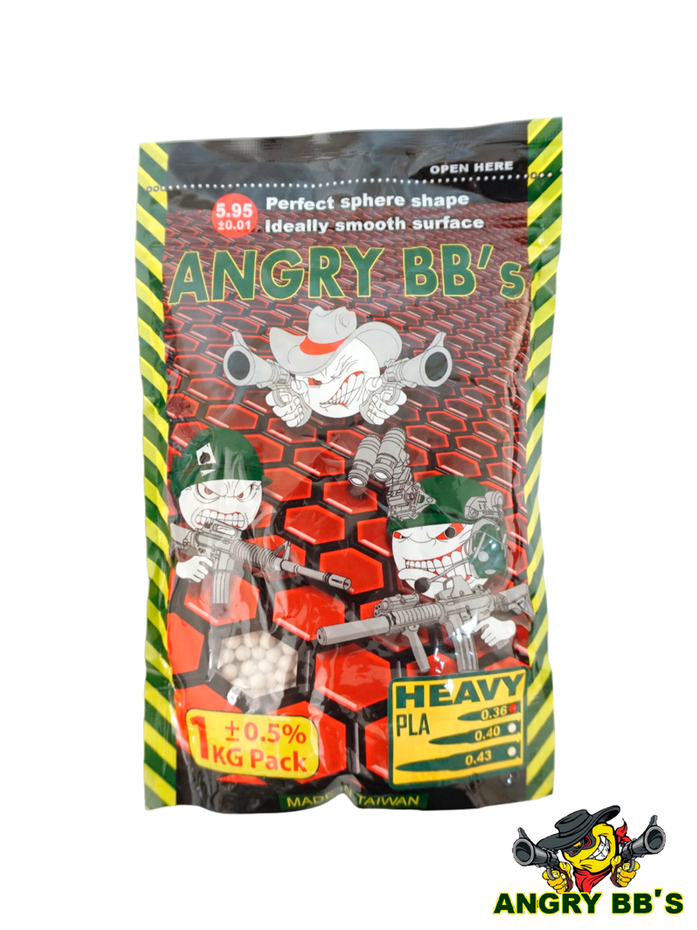 Шары Angry BB's 0,36 g (белые, 2800 шт, 1 кг, пакет)