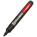 Маркер перманентный (нестираемый) BRAUBERG "Contract", ЧЕРНЫЙ, круглый наконечник, 3 мм, без клипа, 150465