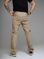Брюки карго мужские без манжет бежевый коричневый песочный Город Горький