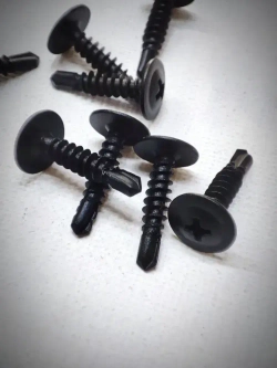 Саморез с прессшайбой 4,2х19 (наконечник-сверло) - 20 штук, универсальный, черный, шлиц Ph-2