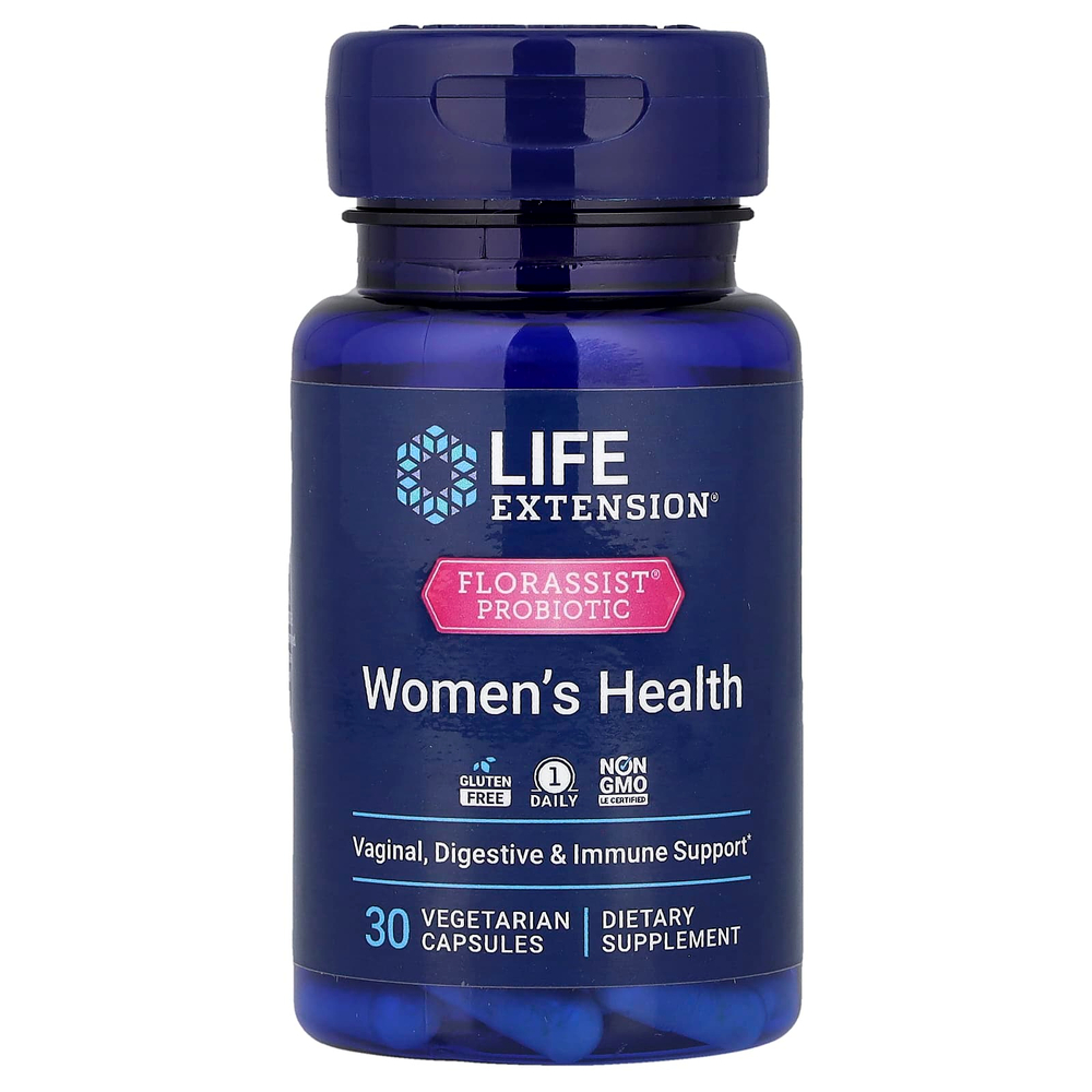 Life Extension, FLORASSIST®, пробиотик, женское здоровье, 30 вегетарианских капсул