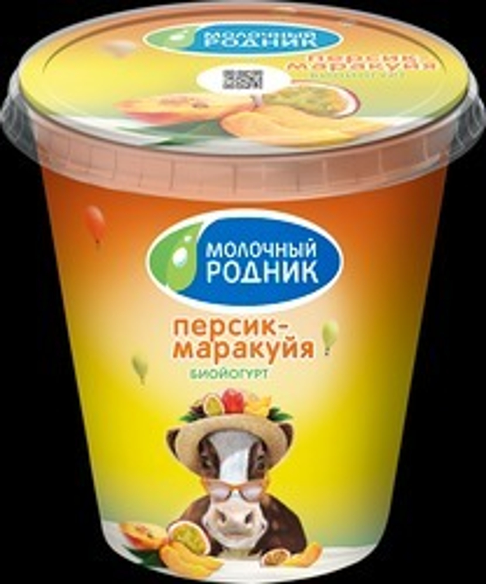 Биойогурт обогащ. "Молочный родник" Персик-маракуйя 300гр