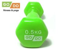 Гантель GO DO в виниловой оболочке.  Вес 0,5 кг.  (Зеленый)