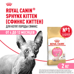 Royal Canin Sphynx Kitten Корм сухой сбалансированный для котят породы Сфинкс до 12 месяцев 2 кг