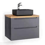 Тумба с раковиной Jorno Wood 80 см wood.01.80/P/GR серая