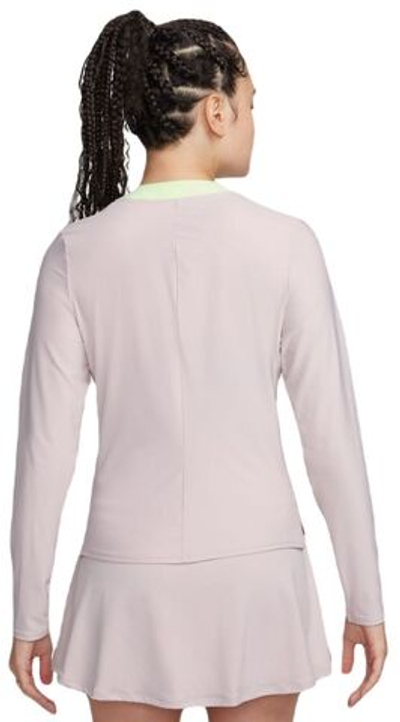 Женская теннисная футболка (dł. Рукава) Nike Court Advantage Dri-Fit 1/4-Zip Tennis Mid Layer - platinum violet/black