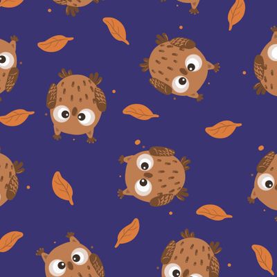 Бесшовный узор Сова