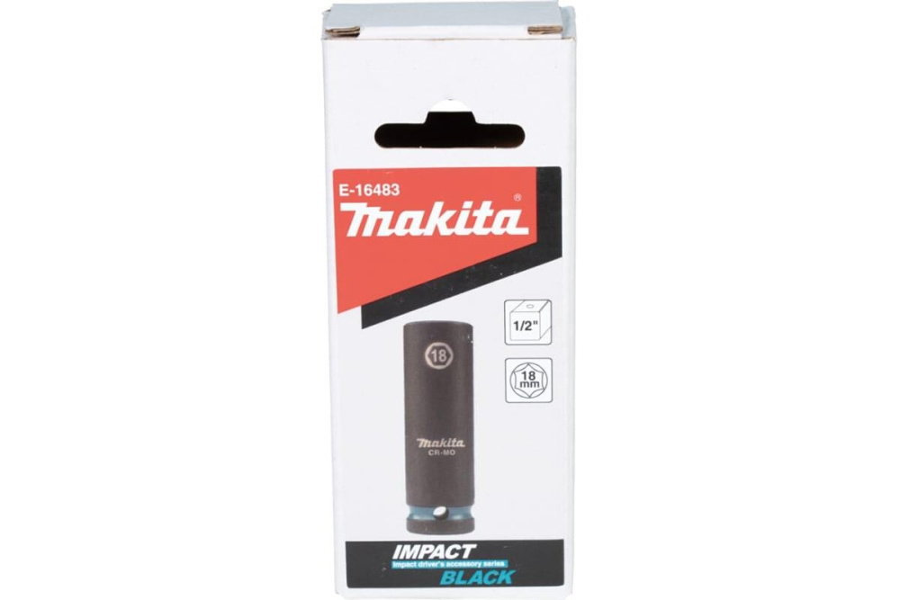 Ударная удлиненная торцовая головка Impact Black 1/2" 18x81,5 мм Makita E-16483
