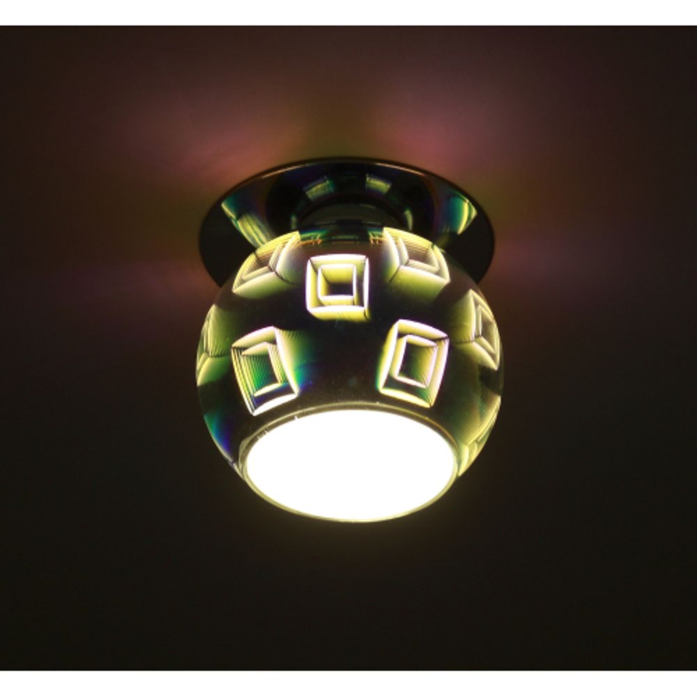 DK88-2 Светильник ЭРА декор 3D квадрат G9,220V, 35W, серебро/мультиколор