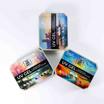 TopShopNails UV Gel - Палетка гелей с эффектом масляной краски Ван Гог, 9 цветов