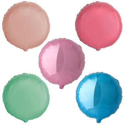 Фольгированный шар-круг, пастель, в ассортименте, 46 см