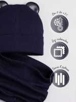 Шапка для мальчика осенняя с ушками и снуд