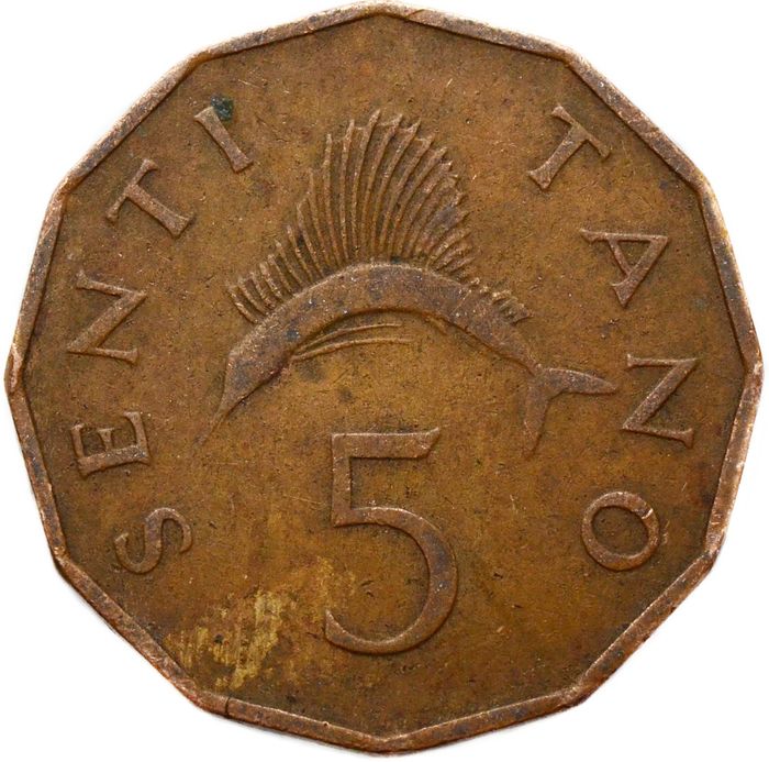 5 центов 1966-1984 Танзания