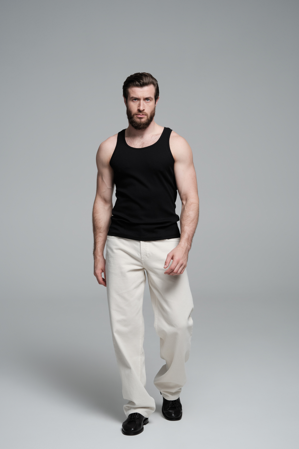 Джинсы широкие | beige