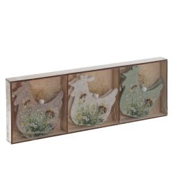 GAEM Набор из 6-ти изделий декоративных подвесных "Курица/Петух" (7,5*0,5*7,5), L25 W9 H1,5 см