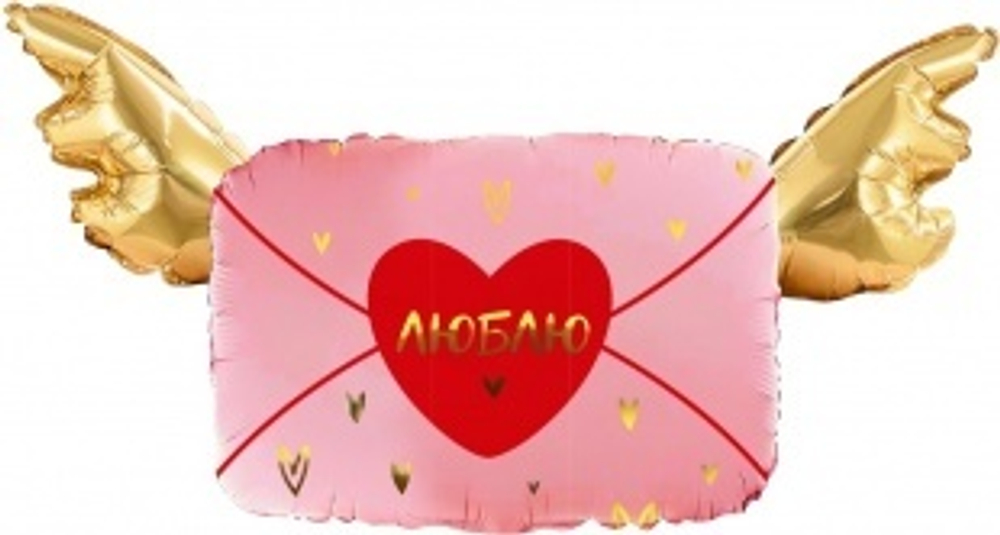 Шар (35""/89 см) Фигура, Люблю, Письмо Валентинка, 1 шт. в уп. А13