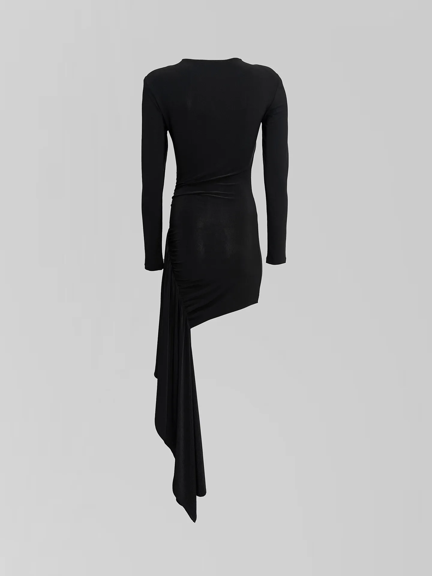 Платье Kaisha укороченное однотонное асимметричное со шлейфом