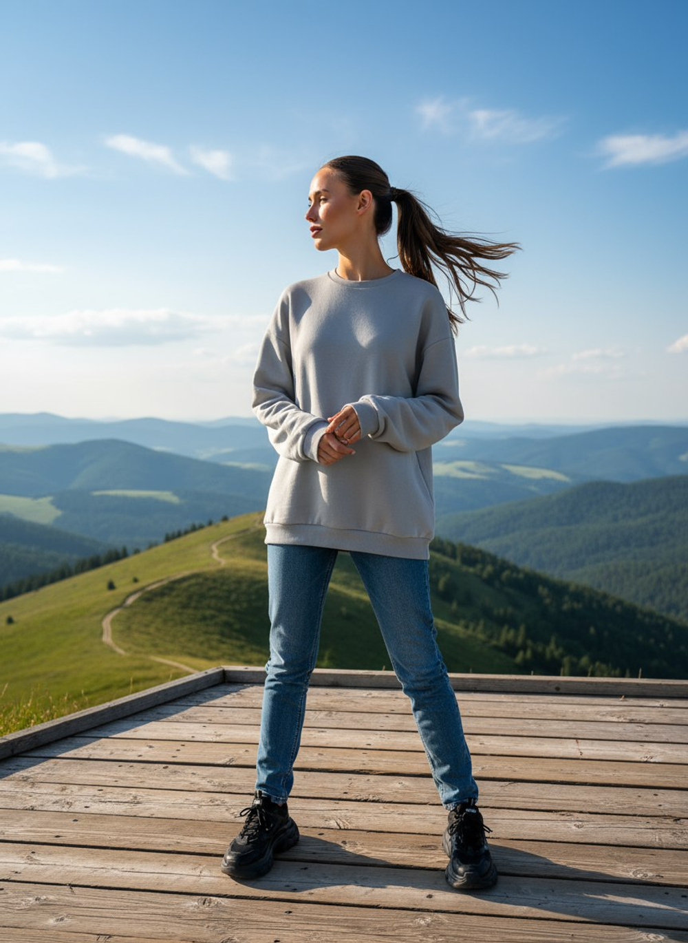 Свитшот женский оверсайз хлопок толстовка
