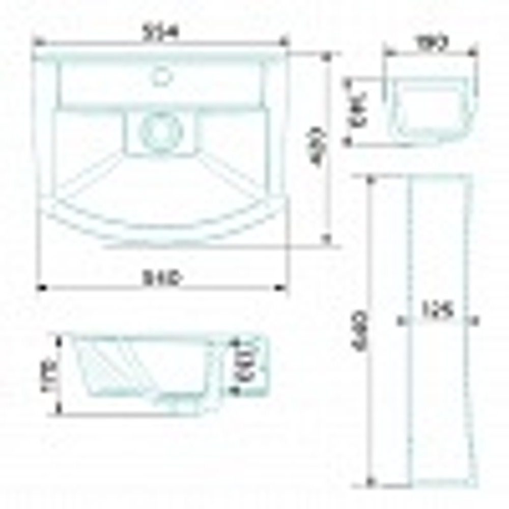 УМЫВАЛЬНИК DECO HOME DE LUXE C БОЛТАМИ КРЕПЛЕНИЯ, СЛИВНЫМ ХРОМИРОВАННЫМ КОЛЬЦОМ