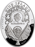 1 доллар. Яйцо Букет лилий - Императорские яйца Фаберже. Ниуэ. 2012 г.