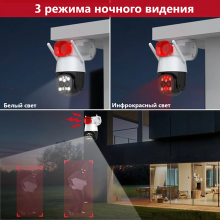 Наружная купольная IР-камера видеонаблюдения с Wi-Fi, 4G, разрешением 4 MP