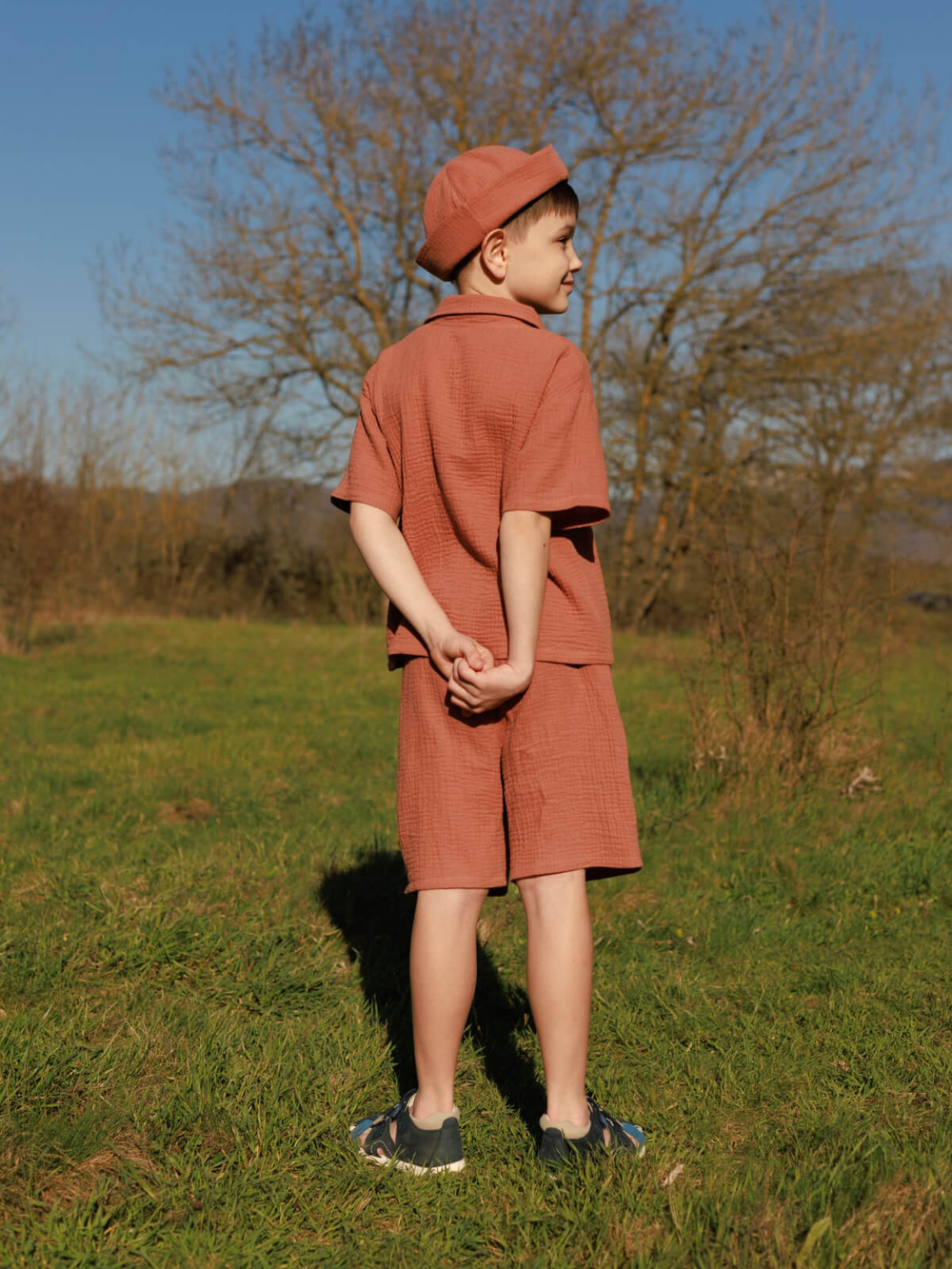 Шорты удлиненные Mjölk Toffee, из муслина