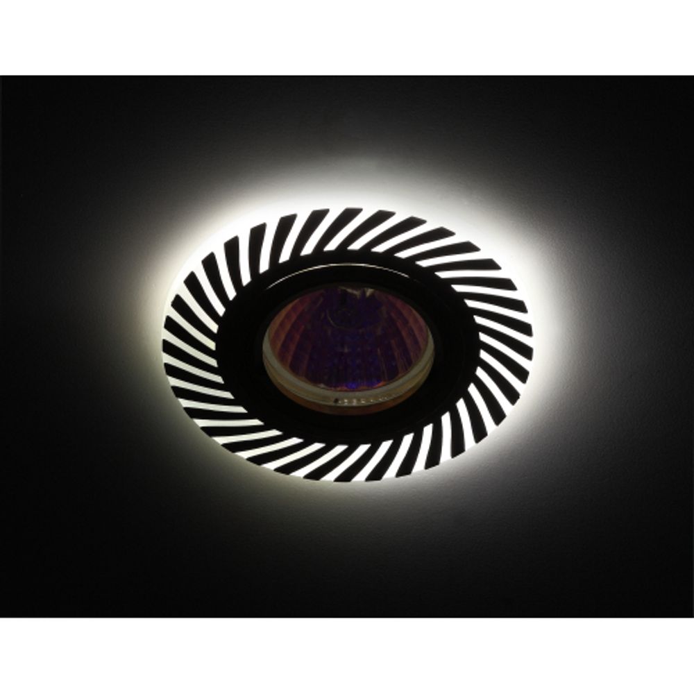 DK LD39 WH/GD Светильник ЭРА декор cо светодиодной подсветкой MR16, белый/золото | Встраиваемые LED светильники