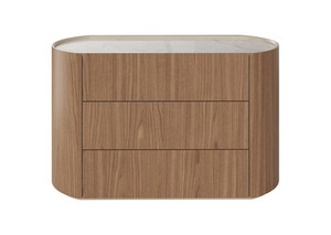 Комод Lagom 3 ящика ширина 120 см (натуральный дуб, камень LC)