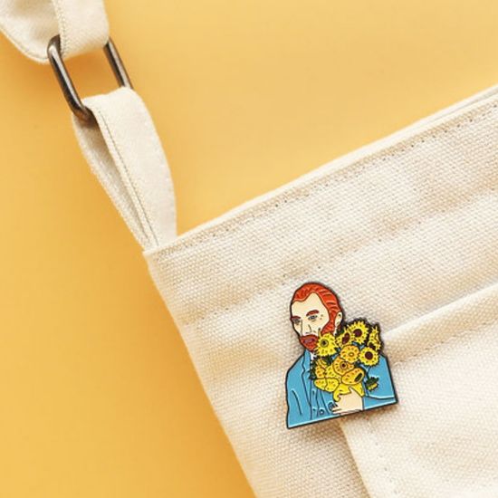 Значок металлический "Винсент и подсолнухи", р-р 3,5*2,9см