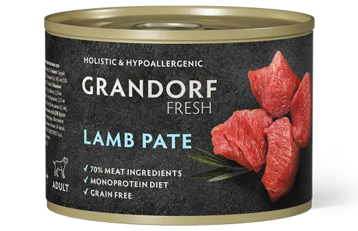 Влажный корм консервы для собак всех пород GRANDORF FRESH Lamb pate из ягненка 0,2 кг