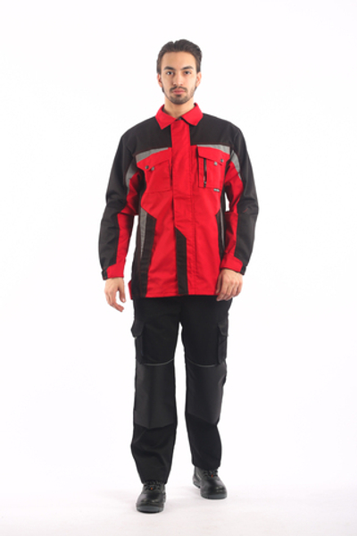 Костюм летний "Ультра", куртка/брюки красный/черный 245 г/м