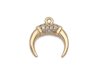 Подвеска "Лунница", 12,5х11,5мм со стразами