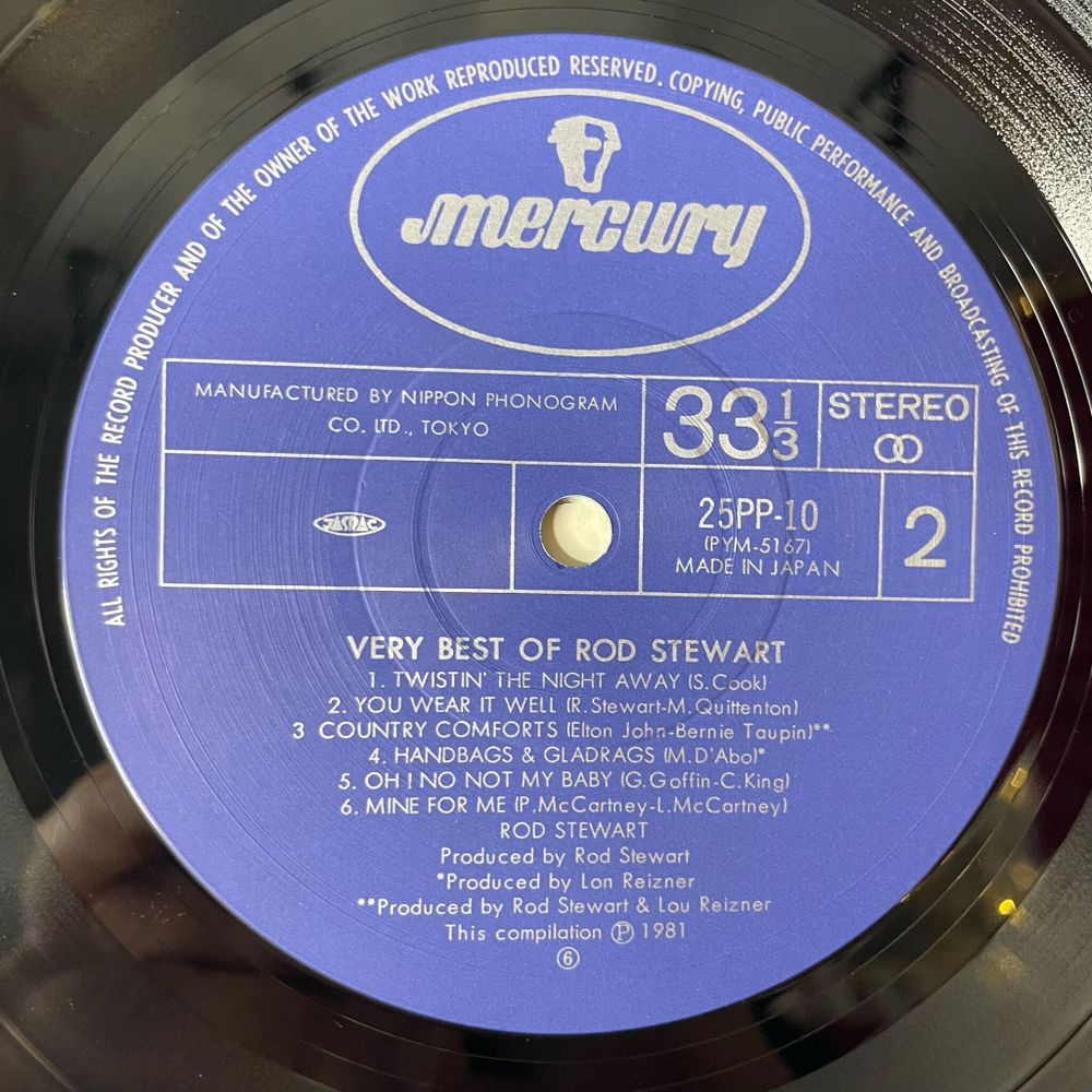 Винтажная виниловая пластинка LP Very Best Of Rod Stewart (Japan 1981) (Obi)