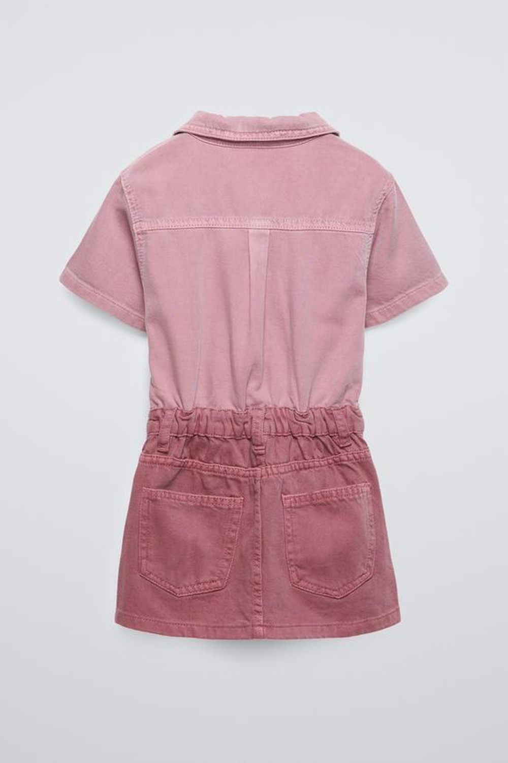 ZARA ДЖИНСОВОЕ ПЛАТЬЕ С КАРМАНАМИ, МЯГКИЙ РОЗОВЫЙ