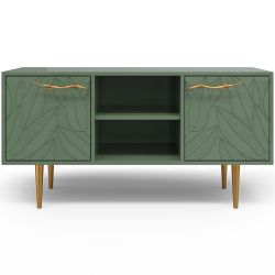 Тумба под ТВ Арт Колор leaves 117см Стайл Голд Зеленый нефрит