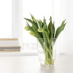 IKEA POMP  (ИКЕА ПОМП)  -  Ваза/фонарь, прозрачное стекло, 18 см