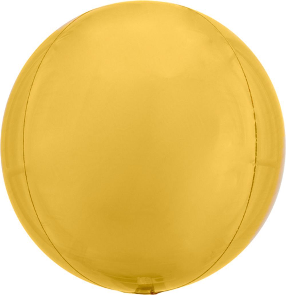 А Сфера 3D, 16"/41 см, Металлик, Золото (Gold) (надутый гелием)